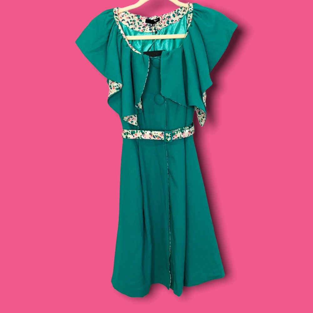 Anthropologie Ryu Audrey Flutter Collar Belted Dress